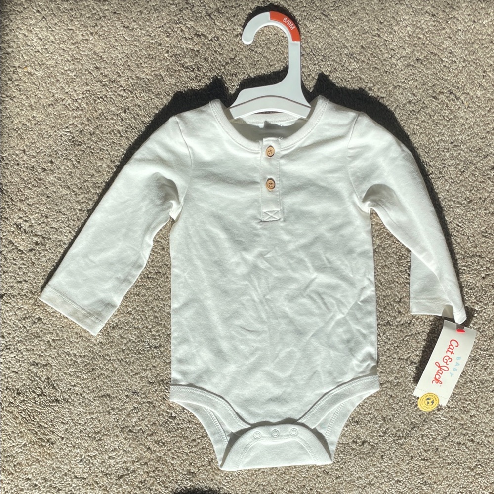 Cat & Jack Cream Long Sleeve Baby Bodysuit